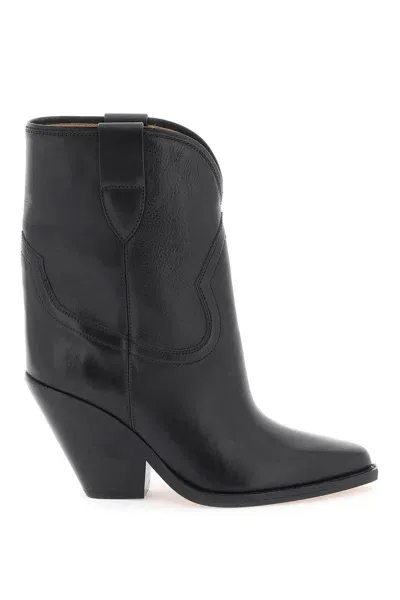 Isabel Marant Dahope Leather Cowboy Boots In Black