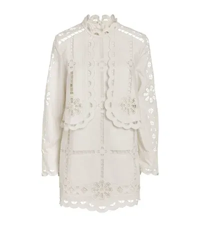 Isabel Marant Broderie Anglaise Mini Dress In White