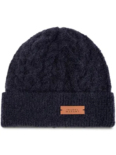 Isabel Marant Cable-knit Beanie In Blue