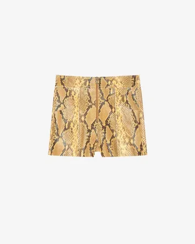 Isabel Marant Cadelia Python Effect Leather Short In Multicolor