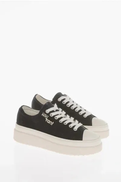 Isabel Marant Canvas Platform Sneakers With Embroidered Logo