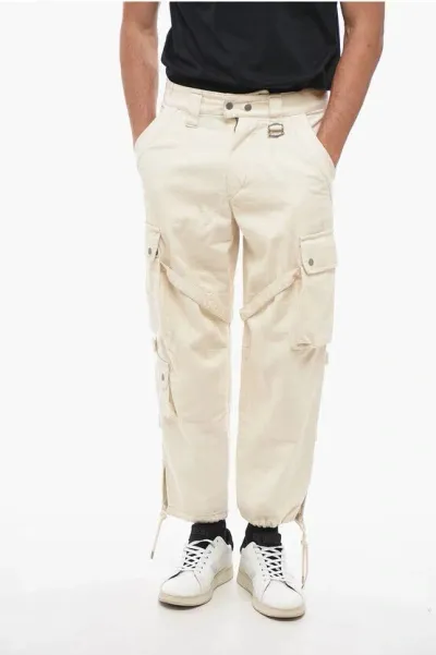 Isabel Marant Cotton Blend Cargo Pants In Ecru