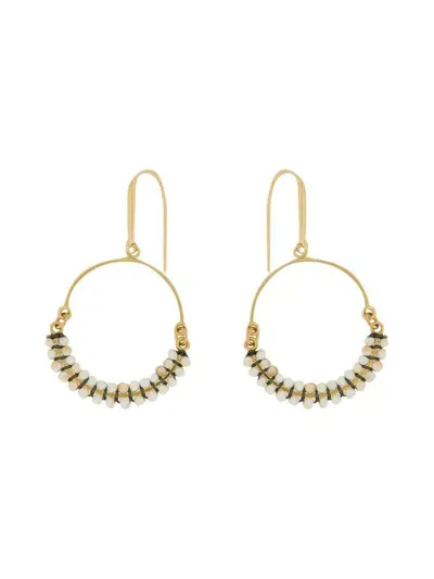 Isabel Marant Cesaria Beaded Earrings In Beige