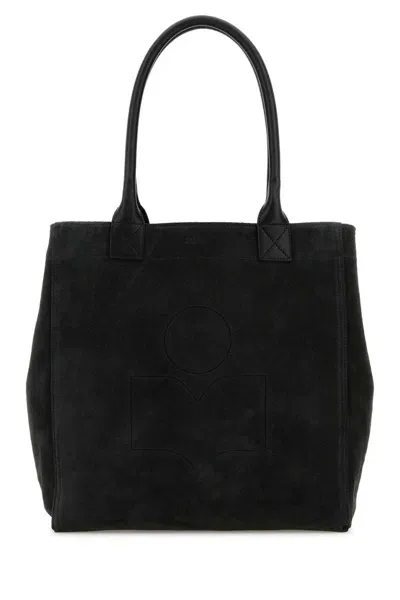 Isabel Marant Charcoal Cotton Small Yenky Shopping Bag In Black