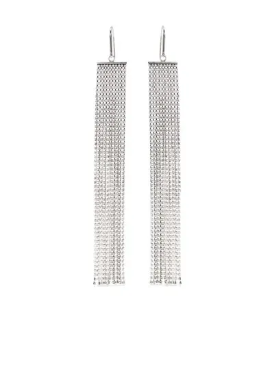 Isabel Marant Crystal-embellished Drop Earrings In 银色