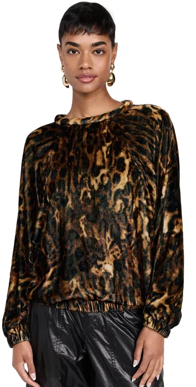 Isabel Marant Dabia Top Leopard In Multicolor