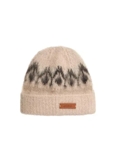 Isabel Marant Darana Beanie In Nude Wool Blend In Beige