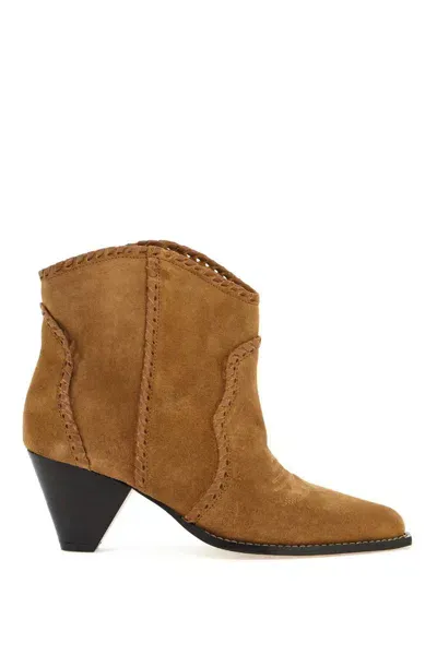 Isabel Marant Darizo Suede Leather Ankle Boots In Multicolor