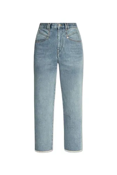 Isabel Marant Dilali Cropped Jeans In Blue