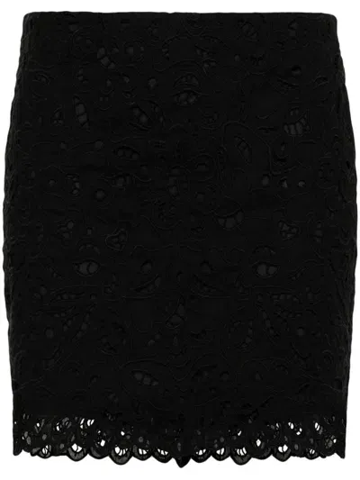 Isabel Marant Embroidered Miniskirt In Black