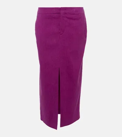 Isabel Marant Dixina Linen-blend Midi Skirt In Pink