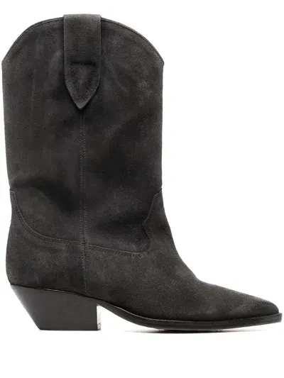 Isabel Marant Duerto Suede Leather Boots In Black