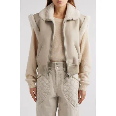 Isabel Marant Edwina Genuine Shearling Vest In Grey