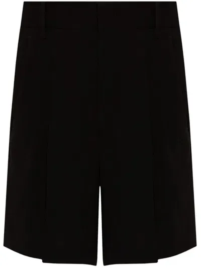 Isabel Marant Elna Pleated Crepe Shorts In Black