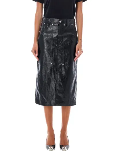 Isabel Marant Étoile Angele Midi Skirt With Pockets And High Waist In Black