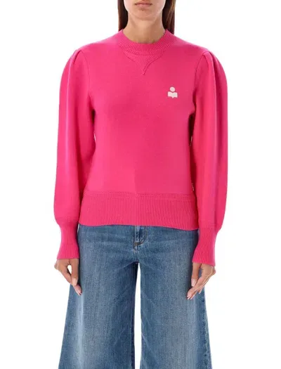 Isabel Marant Étoile Puff Sleeve Crew Neck Sweater In Pink