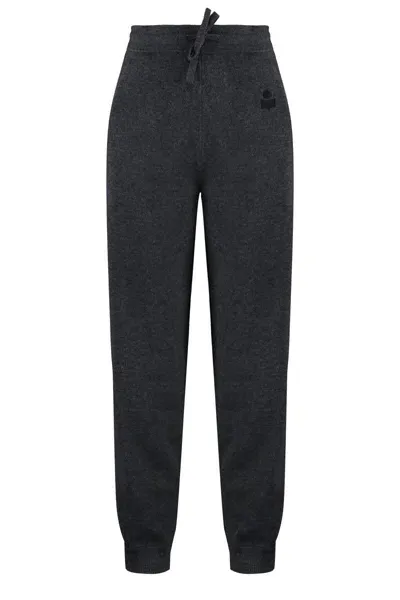 Isabel Marant Étoile Kira Drawstring-waist Knitted Trousers In Grey