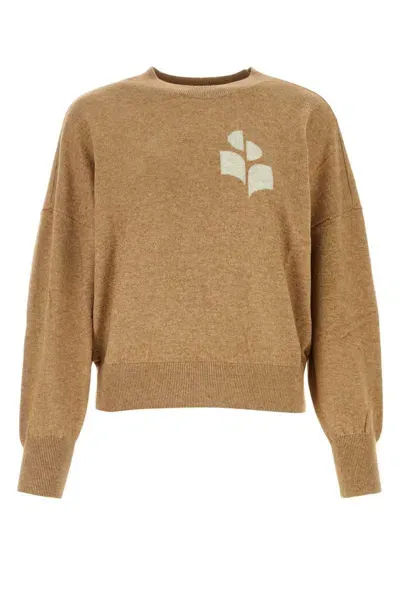 Isabel Marant Étoile Isabel Marant Etoile Woman Melangã¨ Biscuit Cotton Blend Oversize Marisans Sweater In Brown