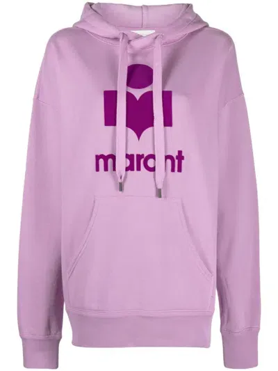 Isabel Marant Étoile Lilac Velvet Hoodie With Terciopelo Logo For Women