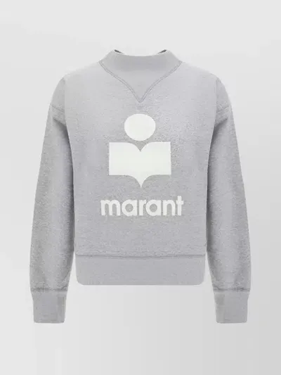 Isabel Marant Étoile Moby Cotton Monogram Crew Neck Sweatshirt In Multicolor