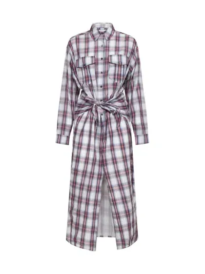 Isabel Marant Étoile Nesly Checked Midi Shirt Dress In Multi