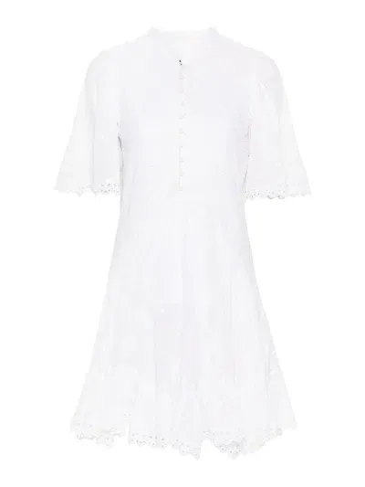 Isabel Marant Étoile Short Slayae Dress In Broderie Anglaise In White