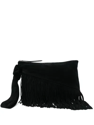 Isabel Marant Faro Suede Clutch In Black