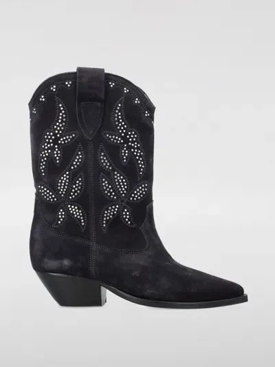 Isabel Marant Embroidered Cowboy Ankle Boots In Blue