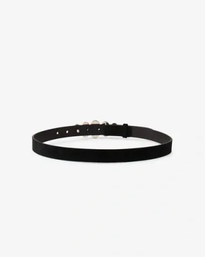 Isabel Marant Fuzz Belt In Black-palladium