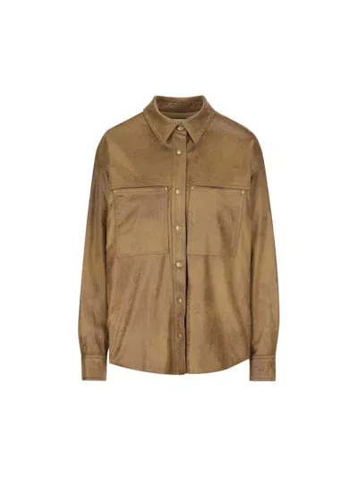 Isabel Marant Gabiela Button Detailed Shirt In Bronze