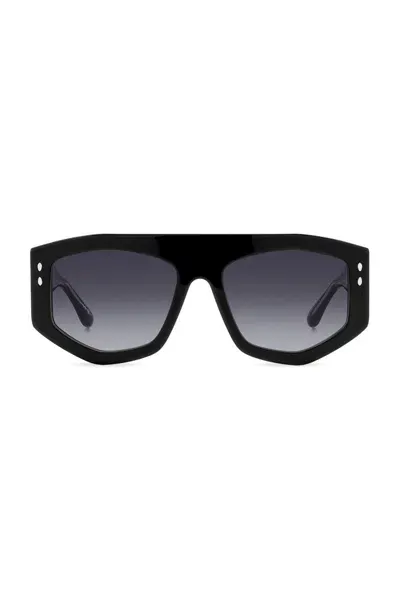 Isabel Marant Geometric Frame Sunglasses In Black