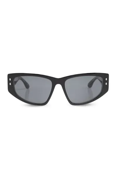 Isabel Marant Geometric Frame Sunglasses In Black