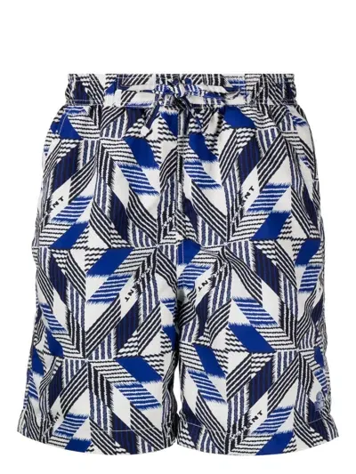 Isabel Marant Geometric Print Swim Shorts In Neutrals