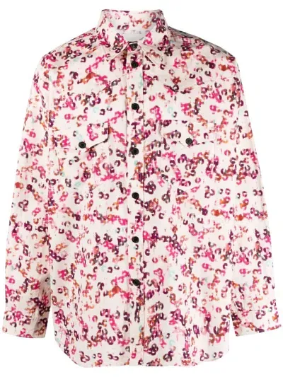 Isabel Marant Graphic-print Long-sleeved Shirt In 中性色