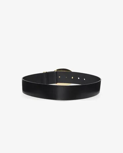 Isabel Marant Leonie Belt In Black And Gold