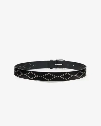 Isabel Marant Liliana Belt In Black And Silver