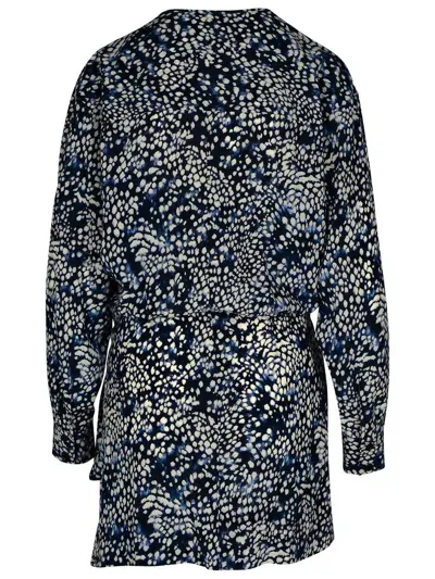 Isabel Marant Habla Dress In Blue Silk Blend In Navy