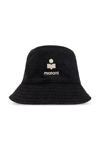 Isabel Marant Haley Logo Embroidered Bucket Hat In Black