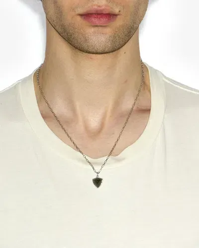 Isabel Marant Cheerful Man Necklace In Khaki-silver