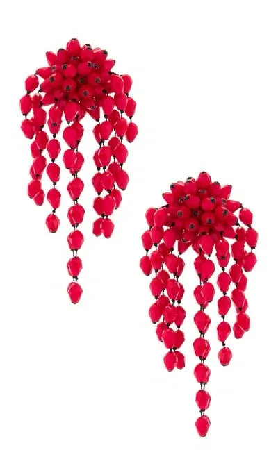 Isabel Marant Hanabi Earrings In Red & Silver