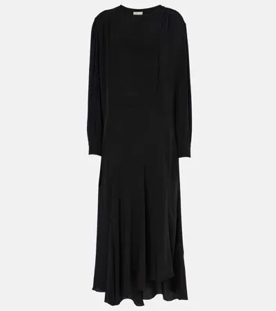 Isabel Marant Hanane Ruffled Silk Maxi Dress In Black