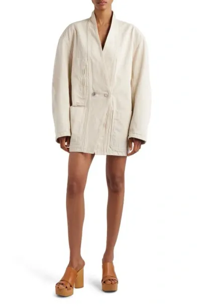 Isabel Marant Ikena Oversize Denim Jacket In Powder