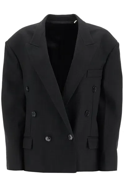 Isabel Marant Klero Gabardine Buttoned Blazer In Black