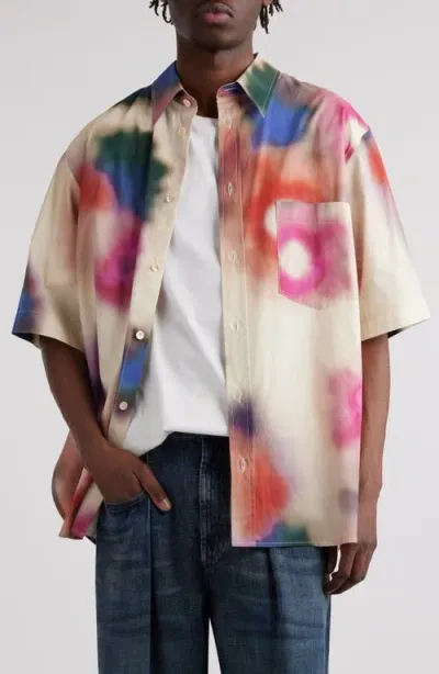 Isabel Marant Labilio Tie Dye Cotton Shirt In Ecru