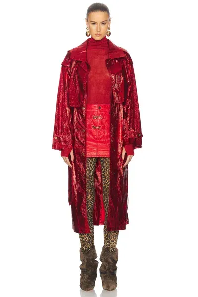 Isabel Marant Laika Coat In Metalic Red