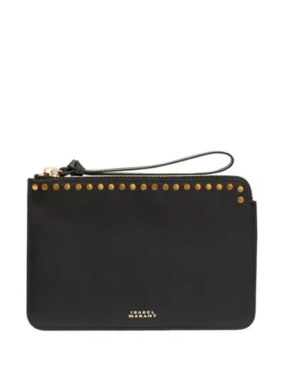 Isabel Marant Leather Clutch Bag In Schwarz