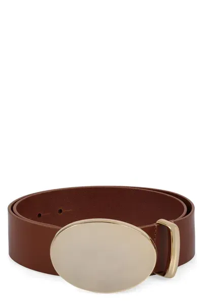 Isabel Marant Leonie Oval Plaque Belt In Brown