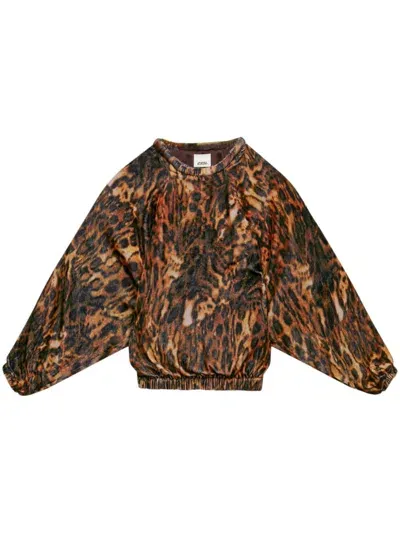 Isabel Marant Leopard-print Silk Blouse In Brown