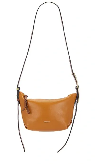 Isabel Marant Leyden Mini Leather Shoulder Bag In Cognac