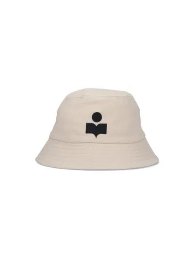 Isabel Marant Logo Bucket Hat In Crema